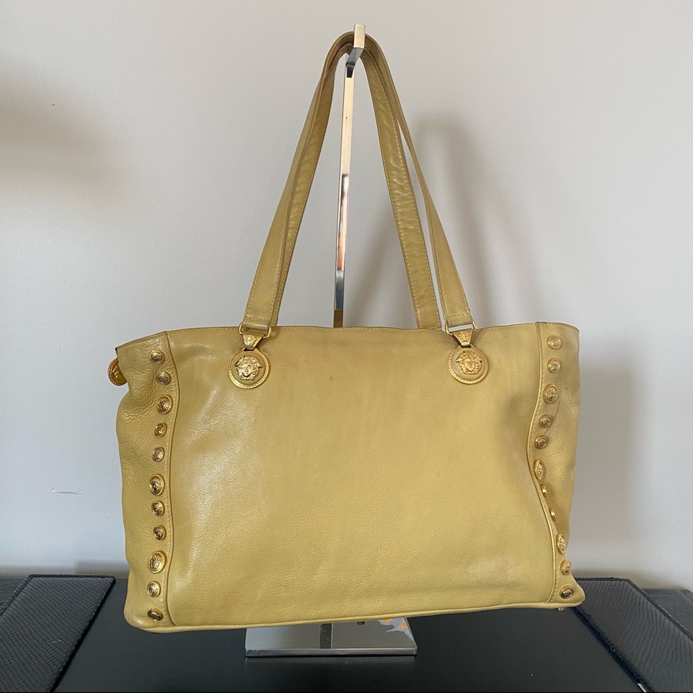 Gianni Versace Vintage Leather Medusa Tote - Picture 3 of 11